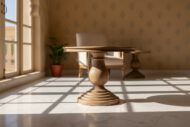 The Sculpted Pedestal Accent Table - Heritage Room Wide