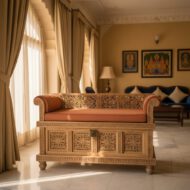 Artisan Carved Heritage Bench Chest - Heritage Room Wide