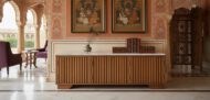 Ribbed Timber Accent Cabinet - Heritage Room Wide