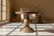 The Sculpted Pedestal Accent Table - Heritage Room Detail