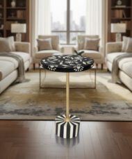 Floral Bone Inlay Accent Table - Heritage Room Detail