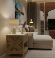 Rattan Elegance Nightstand - Heritage Room Detail