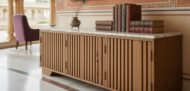 Ribbed Timber Accent Cabinet - Heritage Room Detail