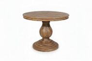 The Sculpted Pedestal Accent Table - White BG Front View