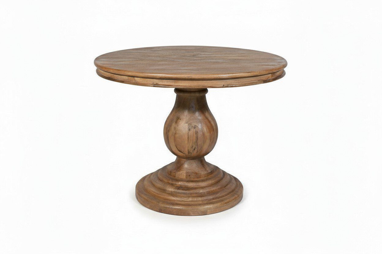 The Sculpted Pedestal Accent Table - White BG Front View The Sculpted Pedestal Accent Table - White BG Front View