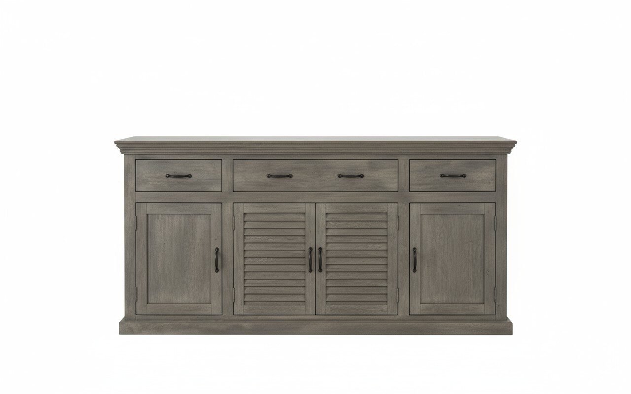 The Heritage Grey Sideboard - White BG Front View