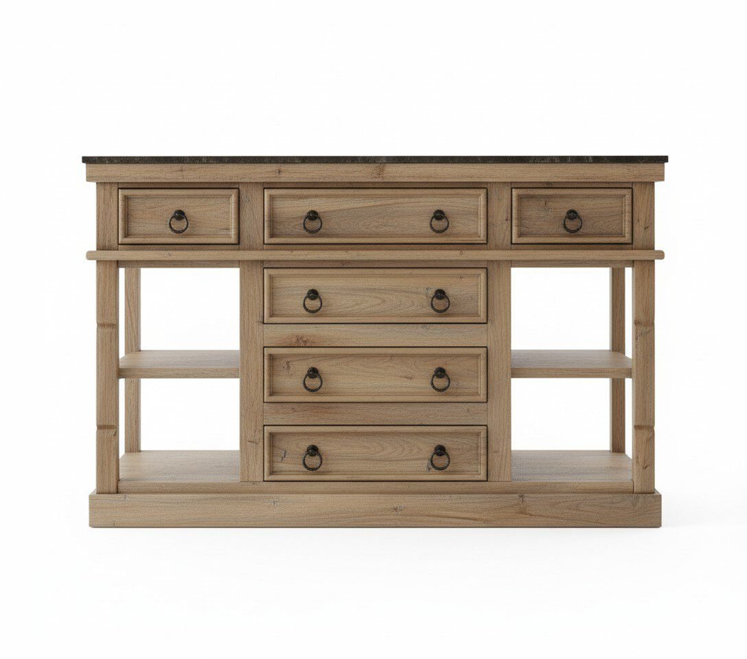 The Jodhpur Artisan Vanity - White BG Front View