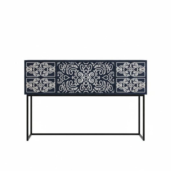 Ornate Scroll Console - White BG Front View