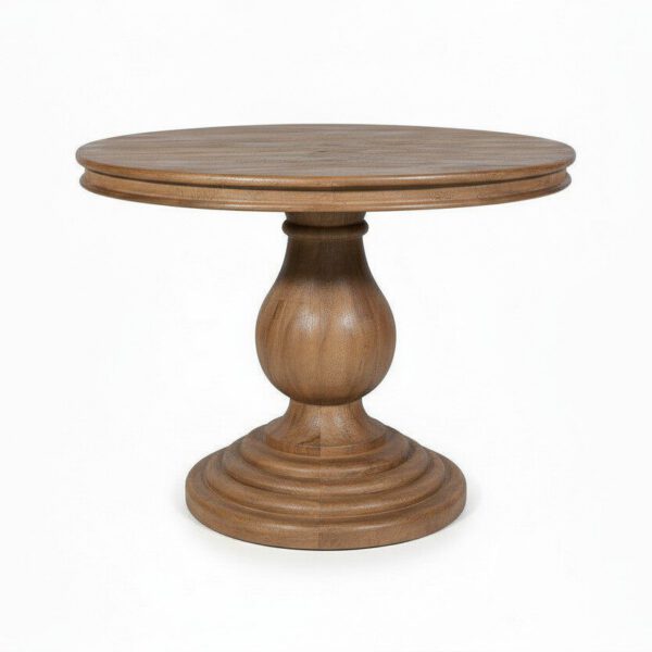 The Sculpted Pedestal Accent Table - White BG Side View