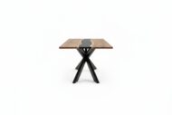 The Riverstone Epoxy Dining Table - White BG Side View