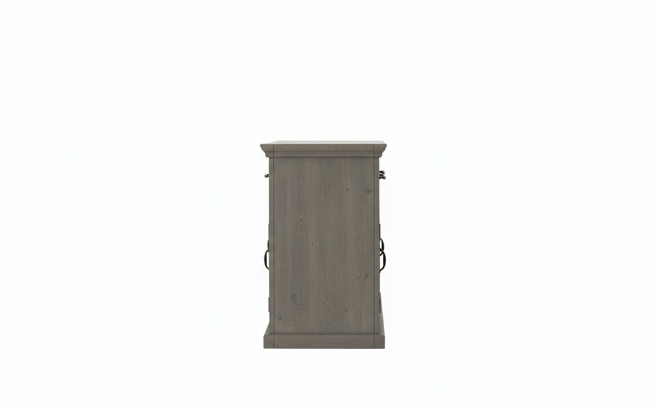 The Heritage Grey Sideboard - White BG Side View