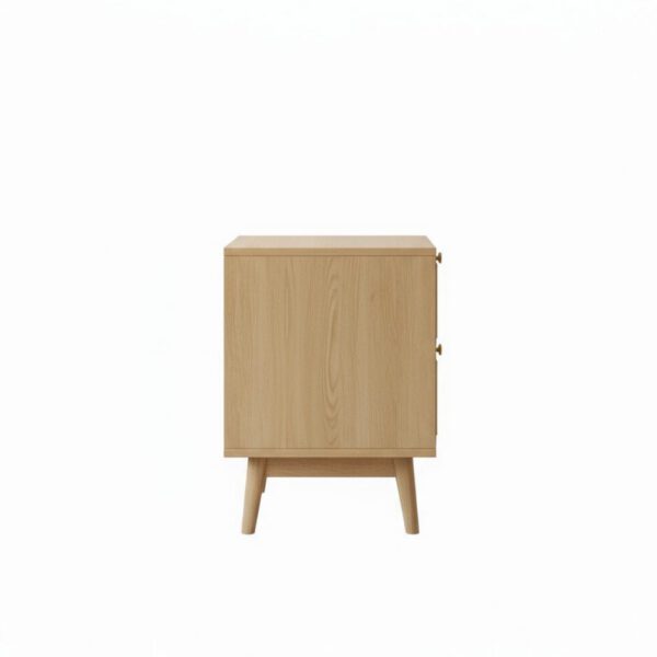 Rattan Elegance Nightstand - White BG Side View