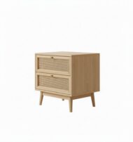 Rattan Elegance Nightstand - White BG 45° Corner