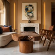 Organic Elmwood Sculptural Coffee Table - Heritage Room Wide