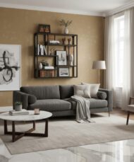 Geometric Harmony Wall Shelf - Heritage Room Three-Quarter