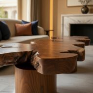 Organic Elmwood Sculptural Coffee Table - Heritage Room Detail