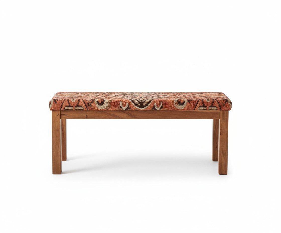 The Artisan's Story Bench - White BG Front View The Artisan's Story Bench - White BG Front View